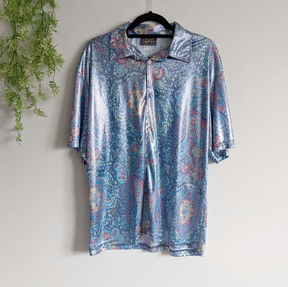 POP ICON CLOTHING Shirts Pop Icon Vintage Metallic Rainbow Paisley